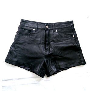 BLANKNYC Black Real Leather High Waist Shorts – size 28